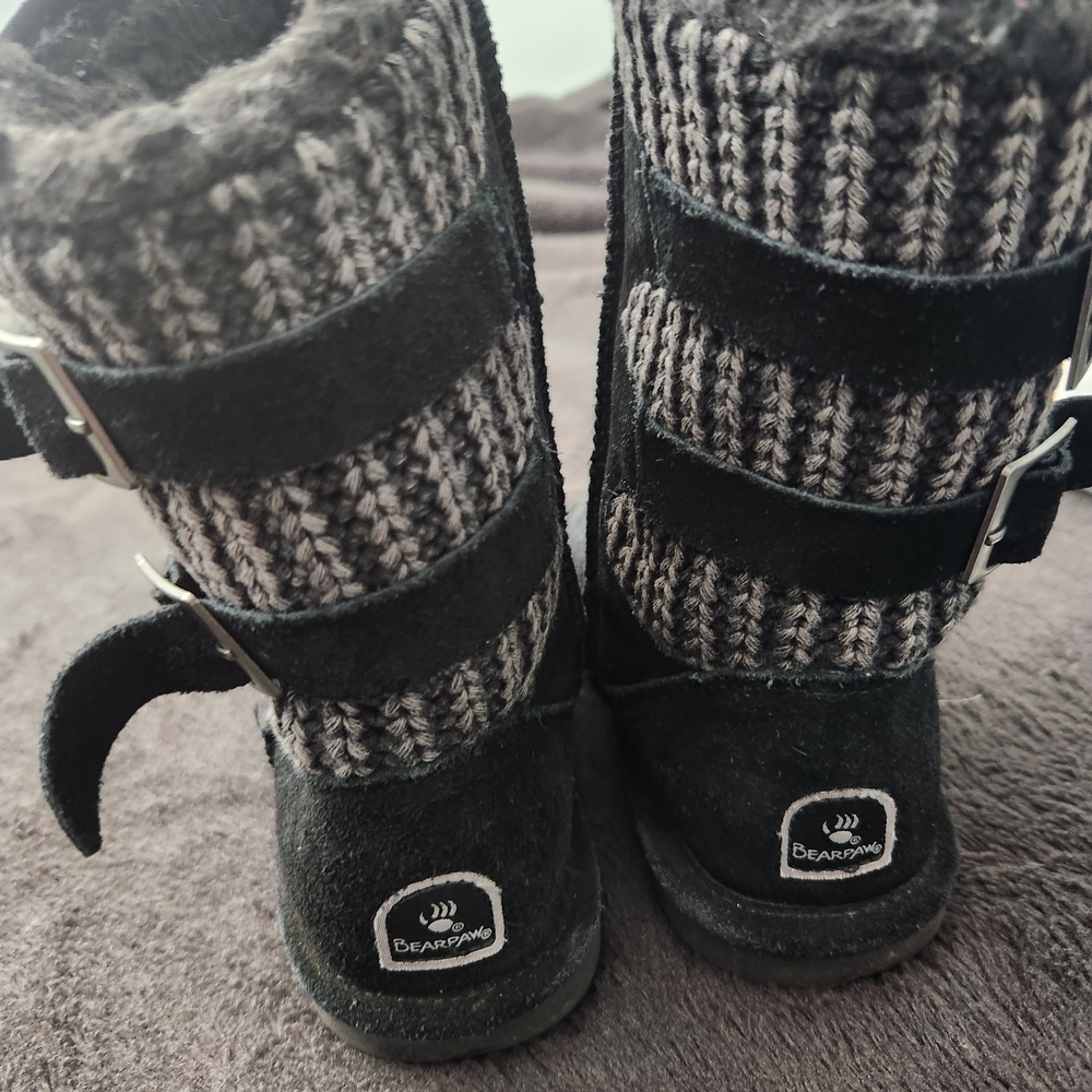BearPaw Kids Black and Gray Boots